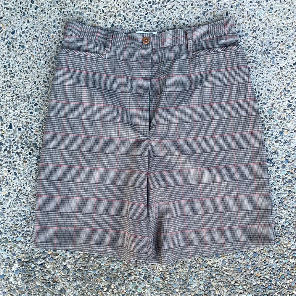 Vintage Haley Womens Walking Tennis Skate Shorts Houndstooth Plaid Size 10 USA